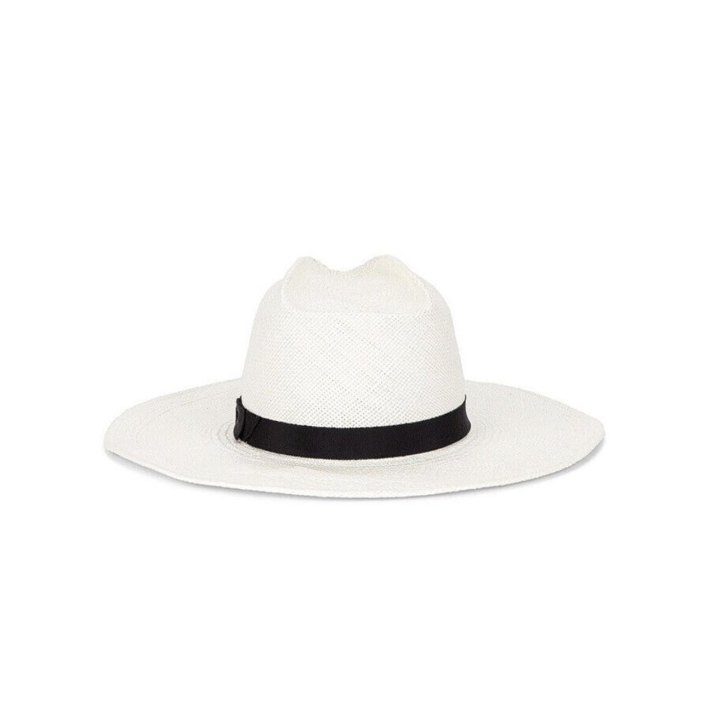 Gladys Tamez Millinery Jackie O Hat White Straw - Picture 4 of 5